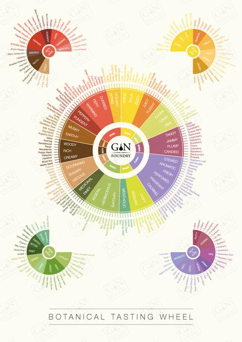 Botanical Tasting Wheel Poster - Prints - Gin Kiosk